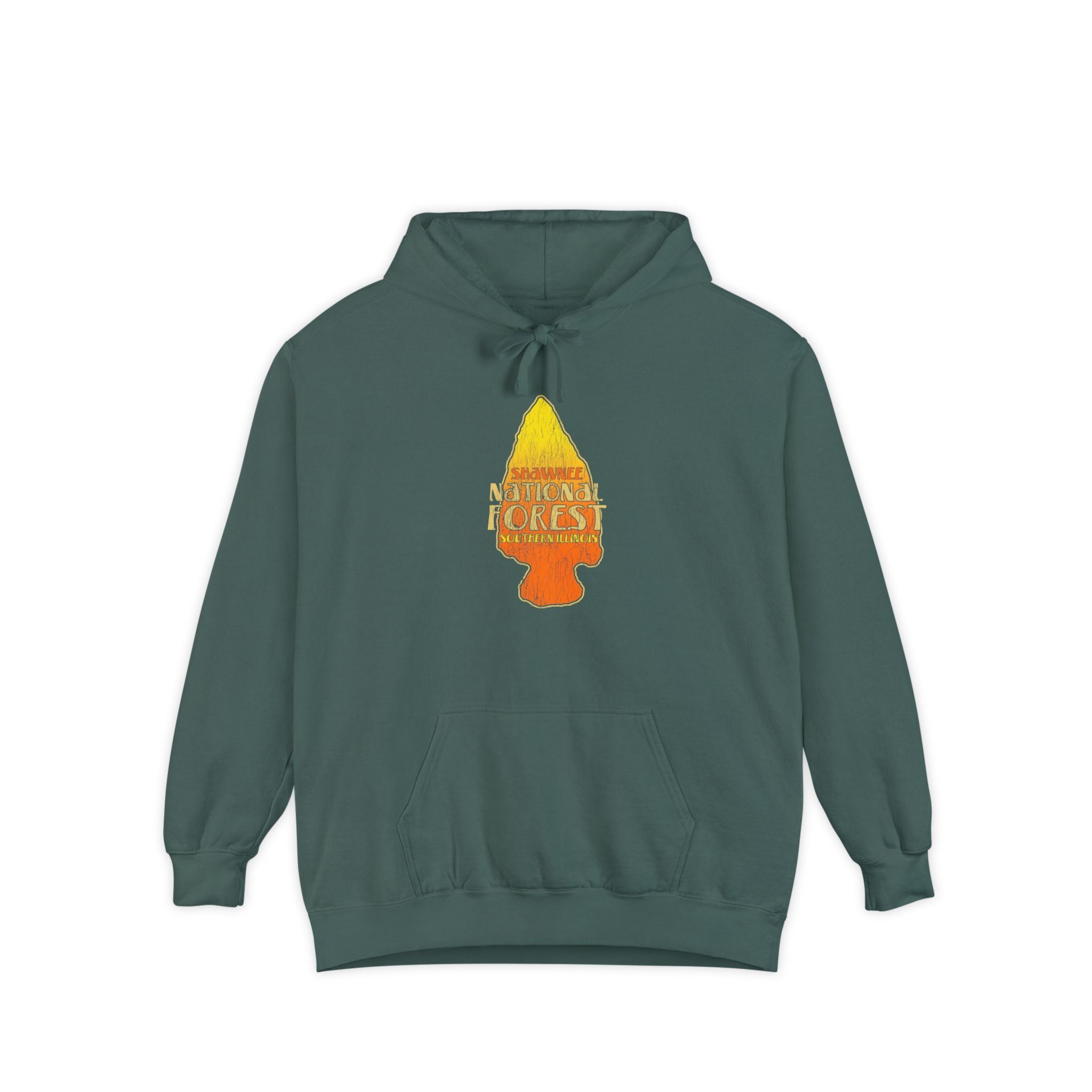 Shawnee National Forest Arrowhead- Unisex Garment-Dyed Hoodie